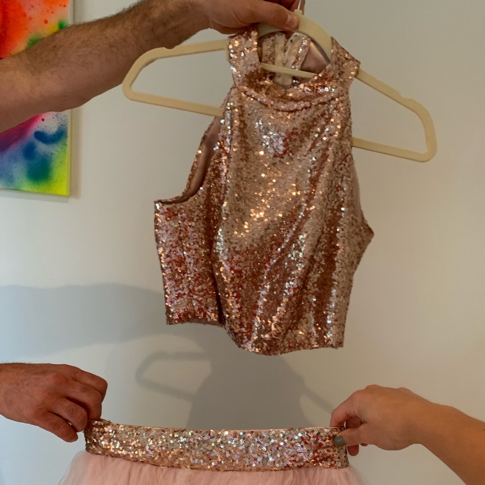 Two Piece Original Blush Sequin dress